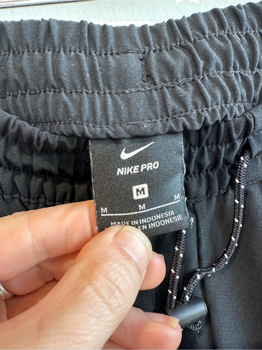 Nike Pro Black Track Joggers with White Side Stripe - Picture 5 of 5